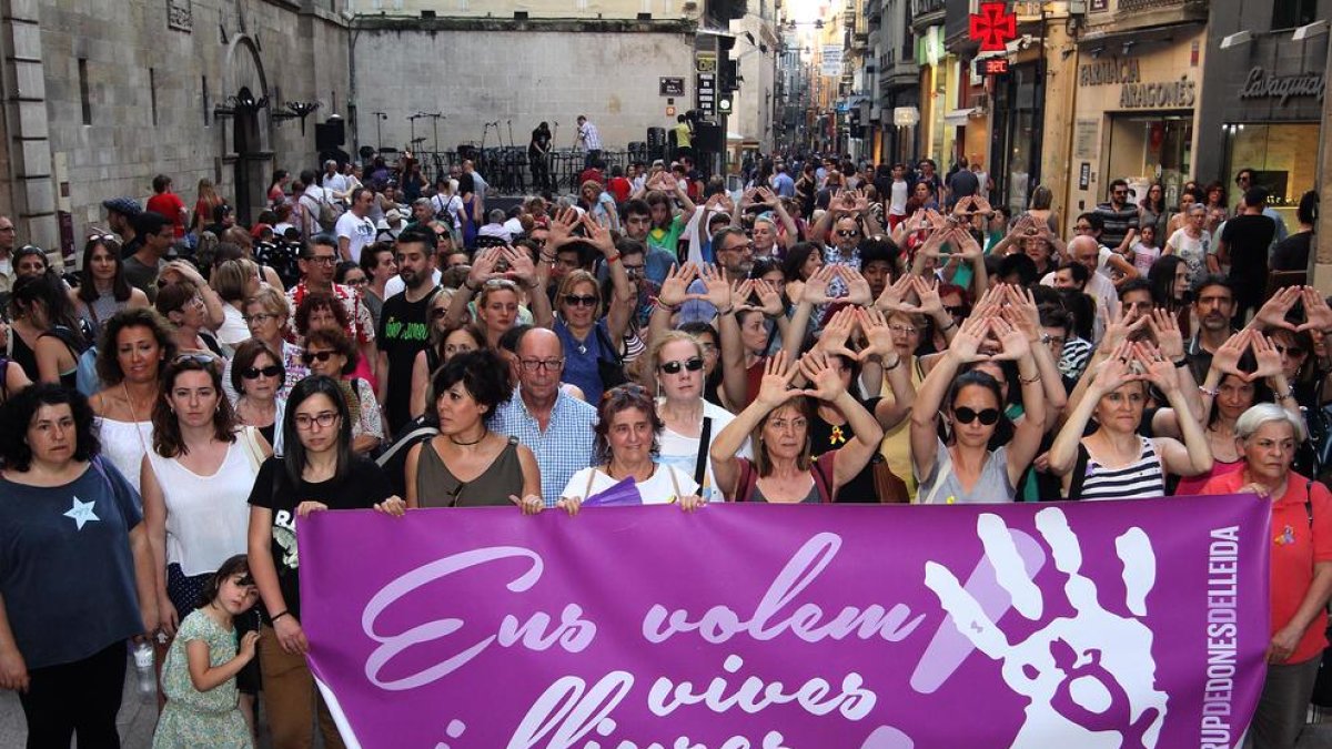 Imagen de archivo de una protesta en Lleida por la sentencia contra La Manada.