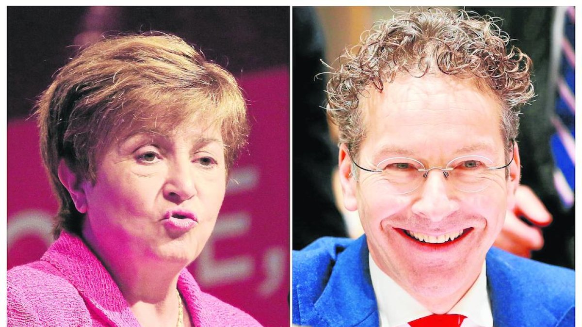 Kristalina Georgieva y Jeroen Dijsselbloem.