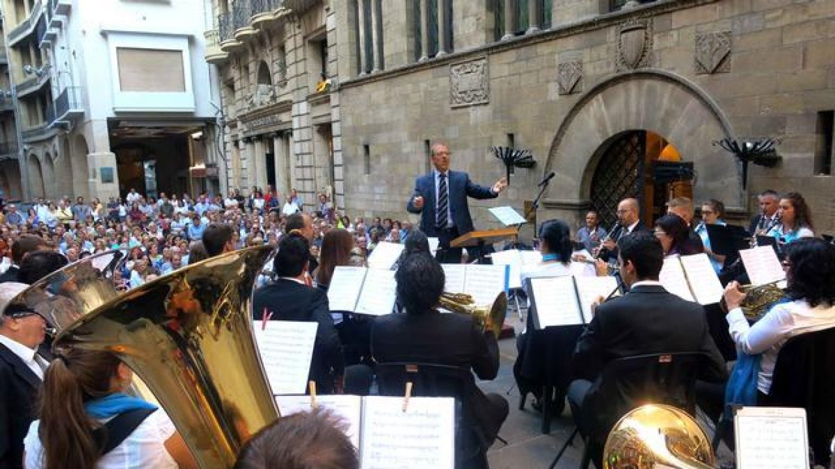 Concert de la Diada a càrrec de la Banda de Lleida fa dos anys.