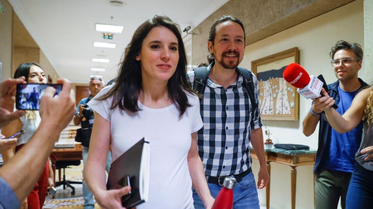 Els líders d’Unides Podem, Irene Montero i Pablo Iglesias.