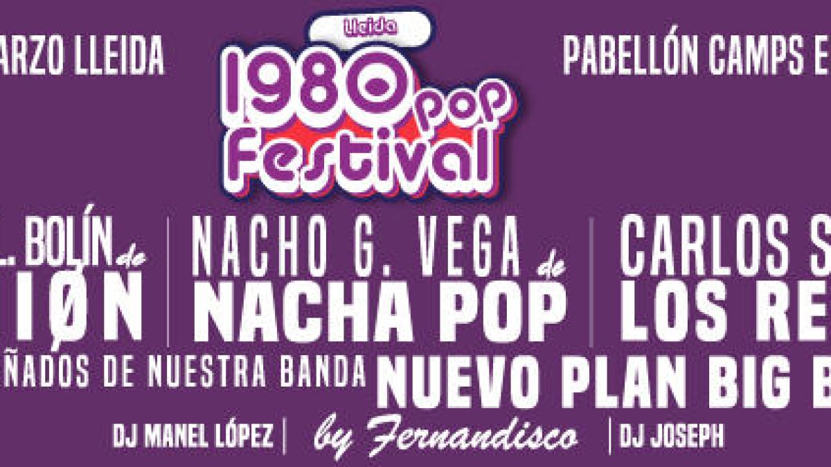 El cartell del concert 1980 Pop Festival que es celebrarà el 9 de març a Lleida.