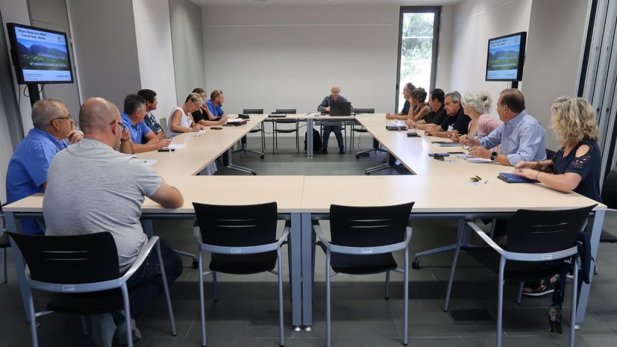 Un moment durant la reunió de l’assemblea del Geoparc ahir.