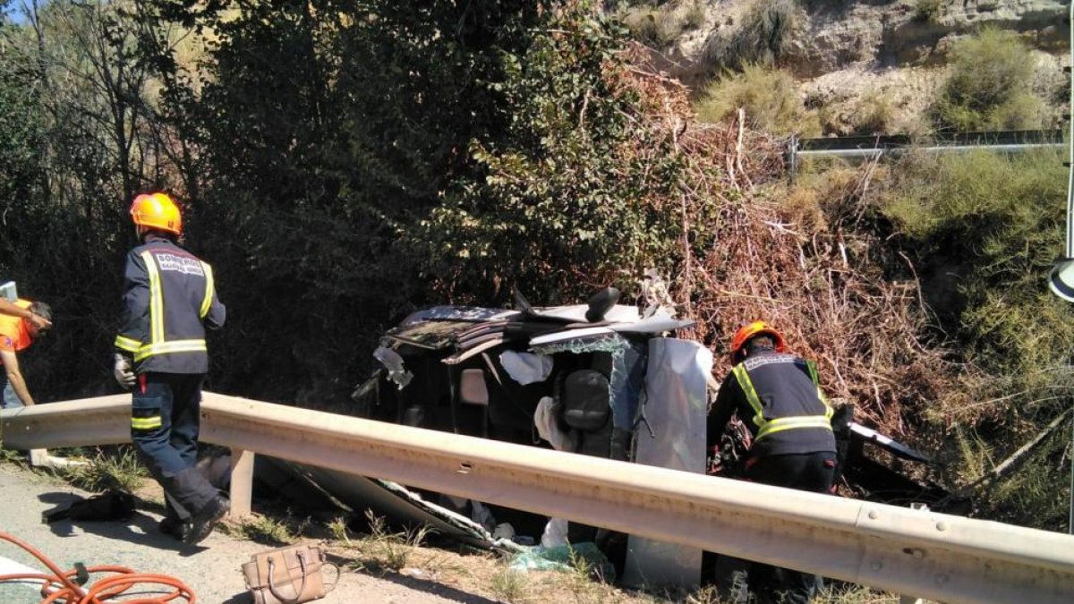 Imagen del accidente que se produjo ayer al mediodía. 