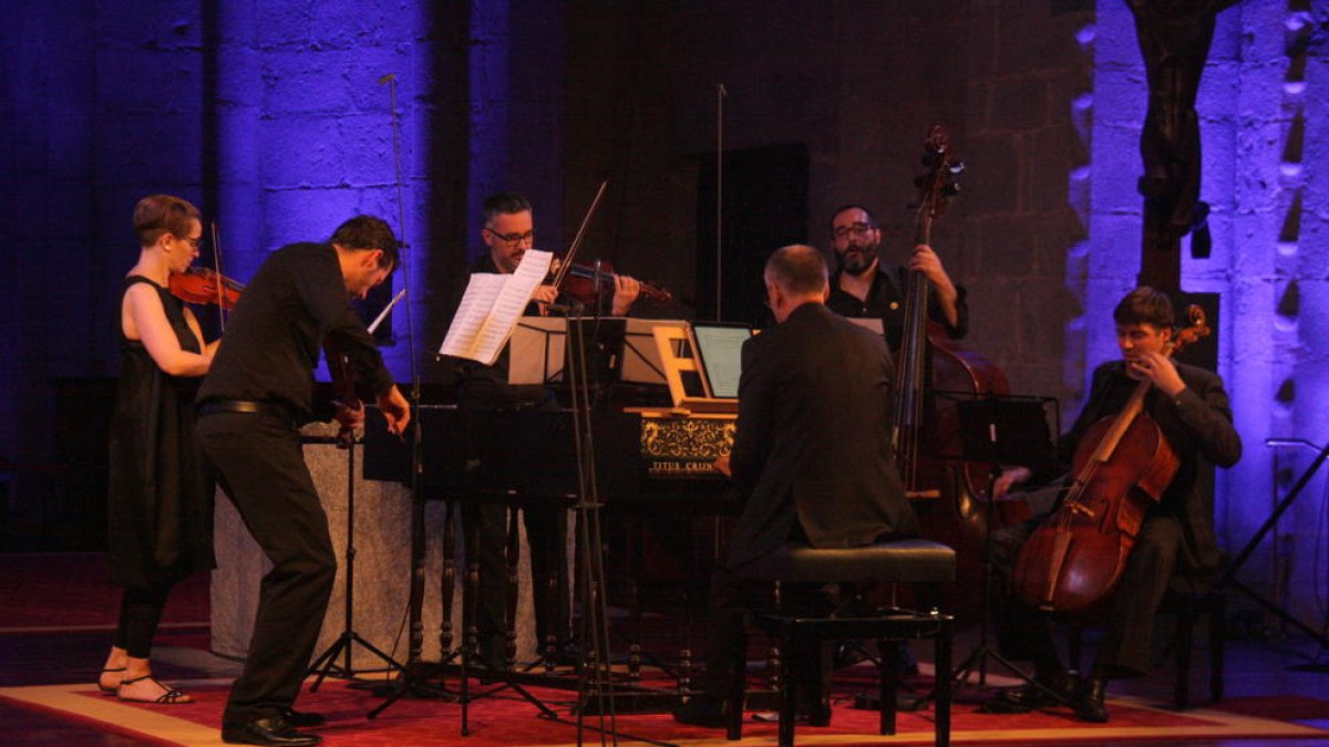 Los integrantes del Ensemble Flandriae-Pyrenaei durante el concierto inaugural.