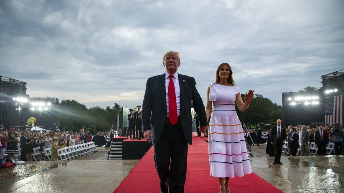 Trump y su esposa Melania durante los festejos por el 4 de julio, Día de la Independencia de EEUU.