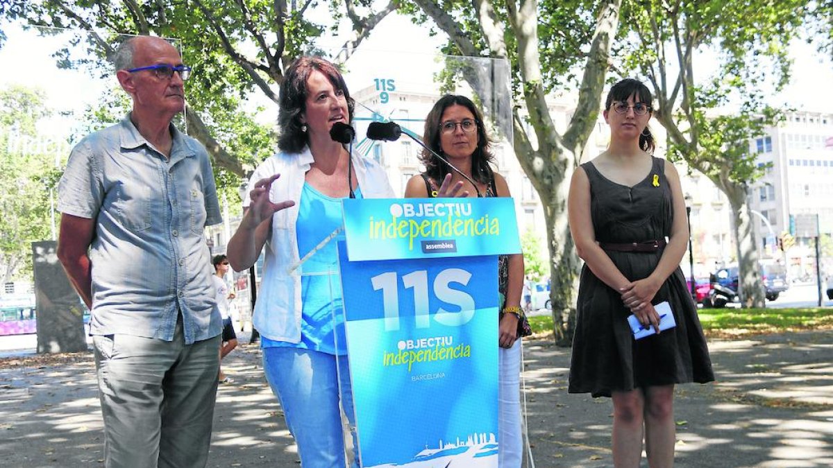 La presidenta de la ANC, Elisenda Paluzie, ayer en rueda de prensa.