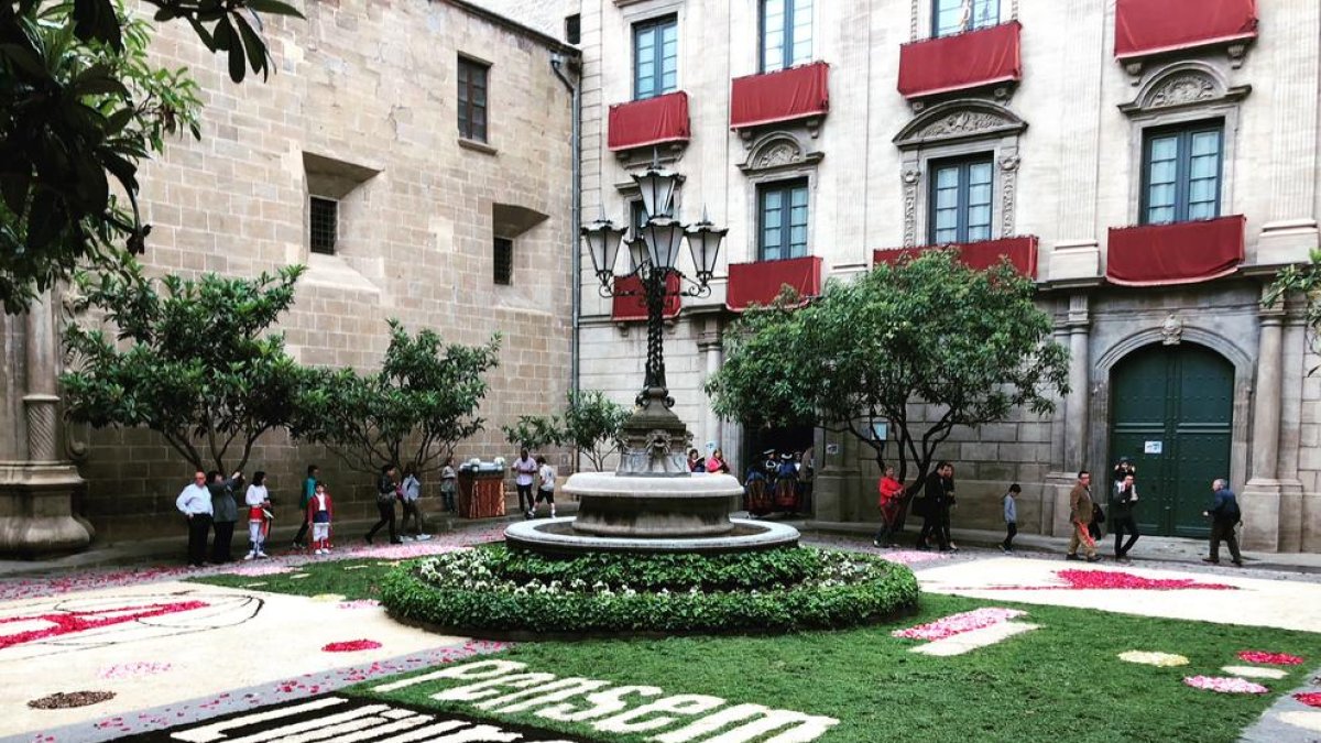 Una de les catifes de flors del Corpus de l’any passat.