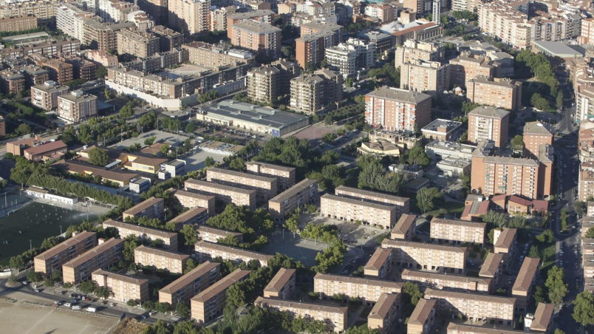 Imagen aérea del barrio de la Mariola. 