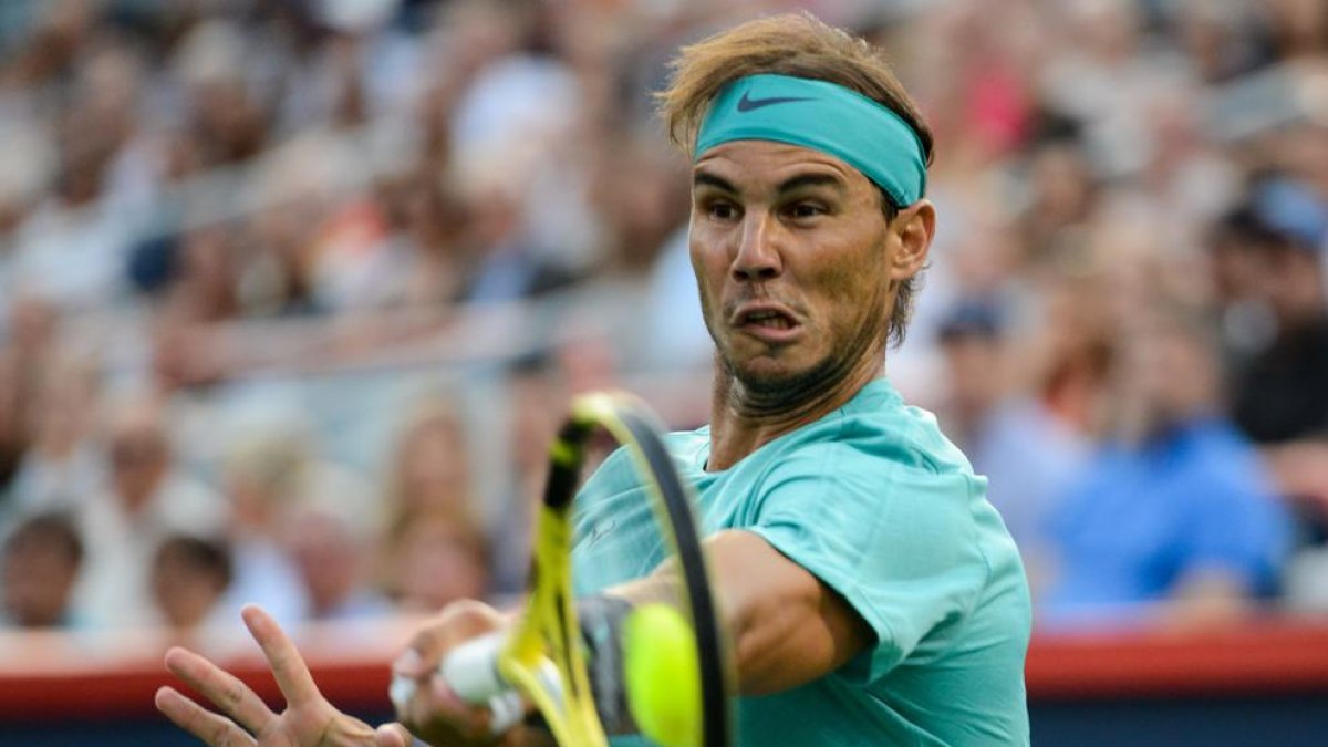 Rafa Nadal durante su partido frente al argentino Pella.