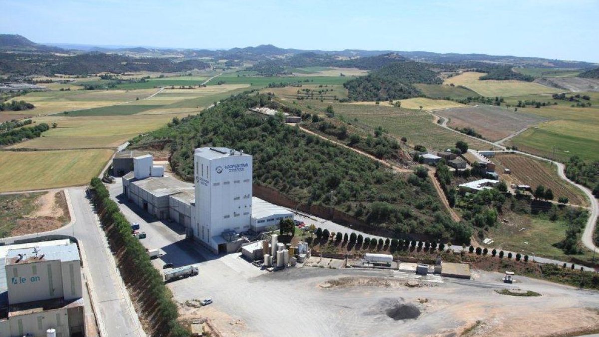 Vista aérea de las instalaciones de la Cooperativa d’Artesa de Segre.