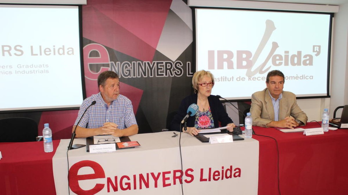 Un momento de la presentación del proyecto, ayer en la sede del Col·legi d’Enginyers de Lleida. 