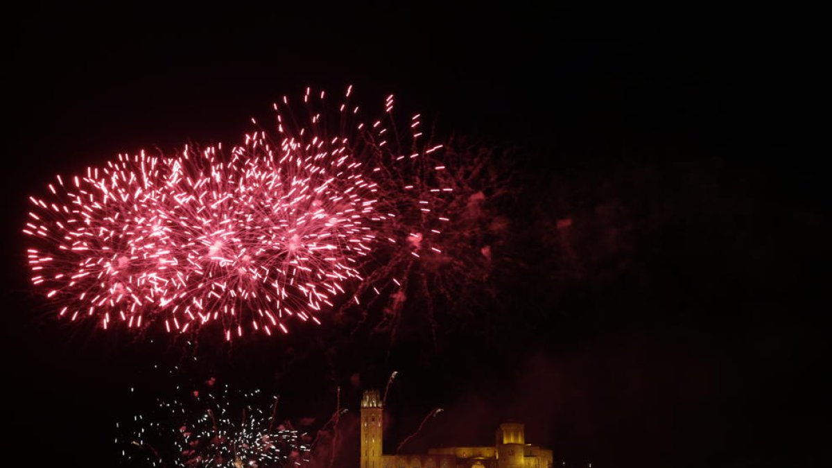 Imatge dels focs artificials de les Festes de Maig d’aquest any.