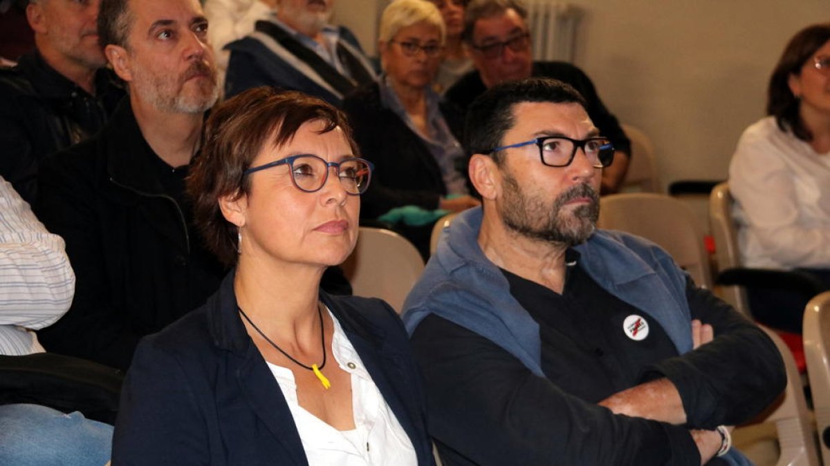 La candidata d’ERC per Girona, Montserrat Bassa, ahir.