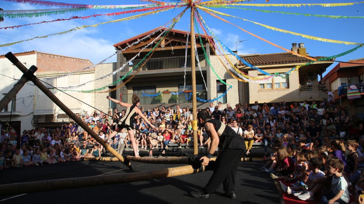 Imatge d’un dels espectacles celebrats ahir a la tarda a Torrelameu.