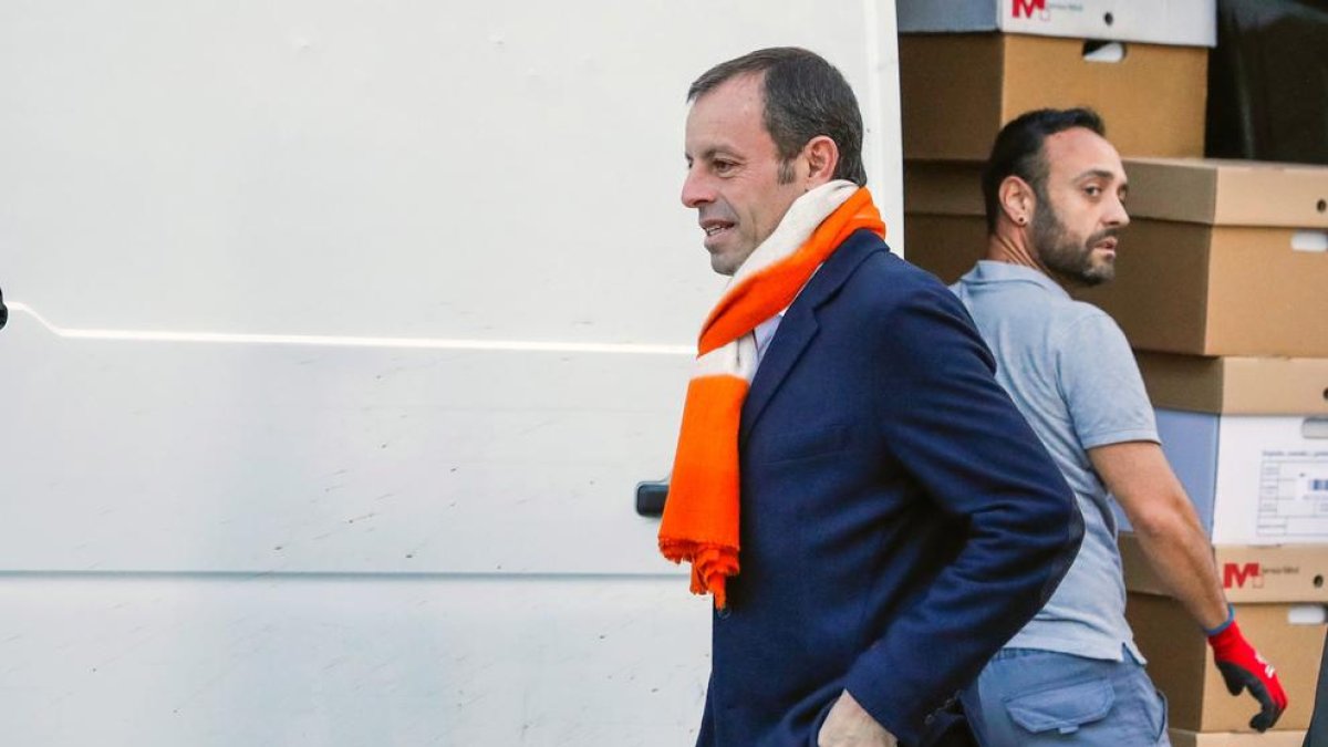 El expresidente del Fútbol Club Barcelona Sandro Rosell, a su llegada a la Audiencia Nacional en Madrid,