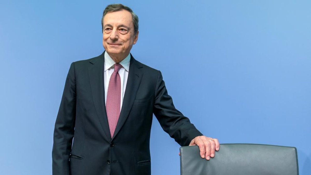 El presidente del Banco Central Europeo, Mario Draghi, ayer, en Frankfurt.