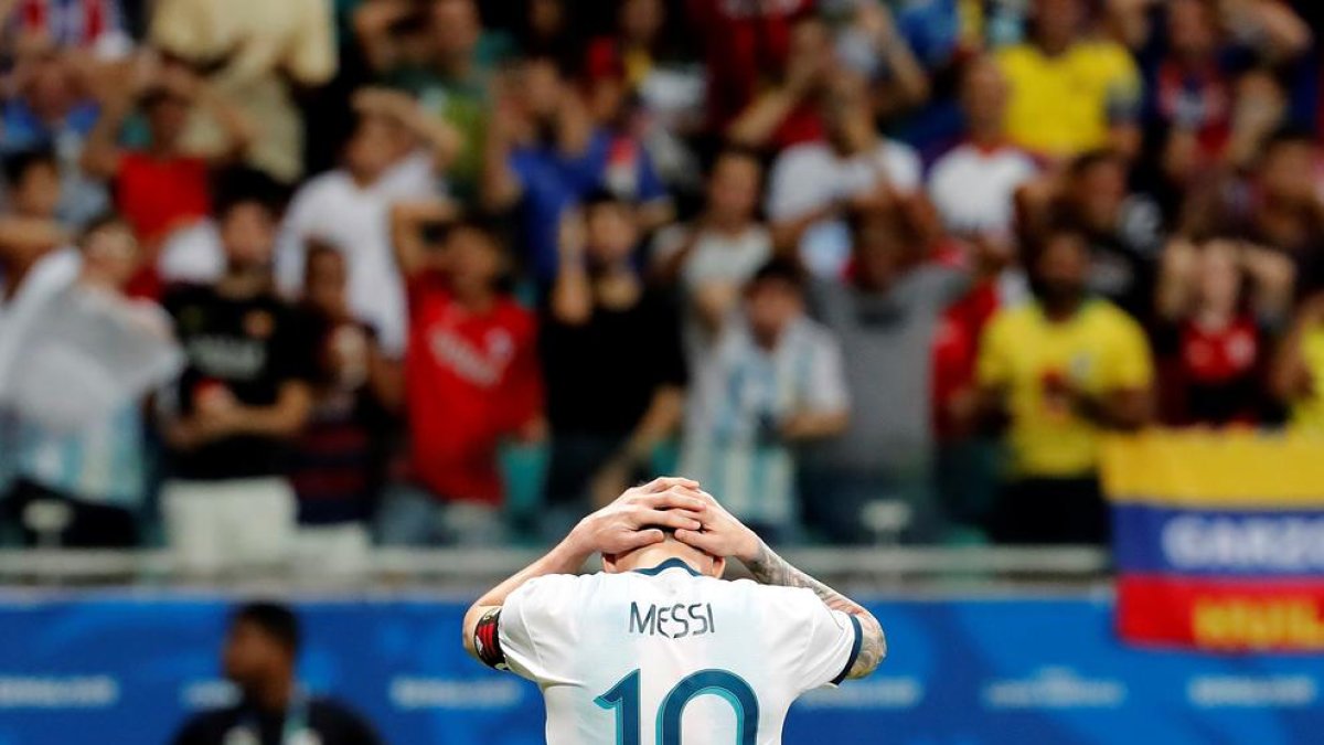 Messi, en un moment de l’Argentina-Colòmbia, a la Copa Amèrica.