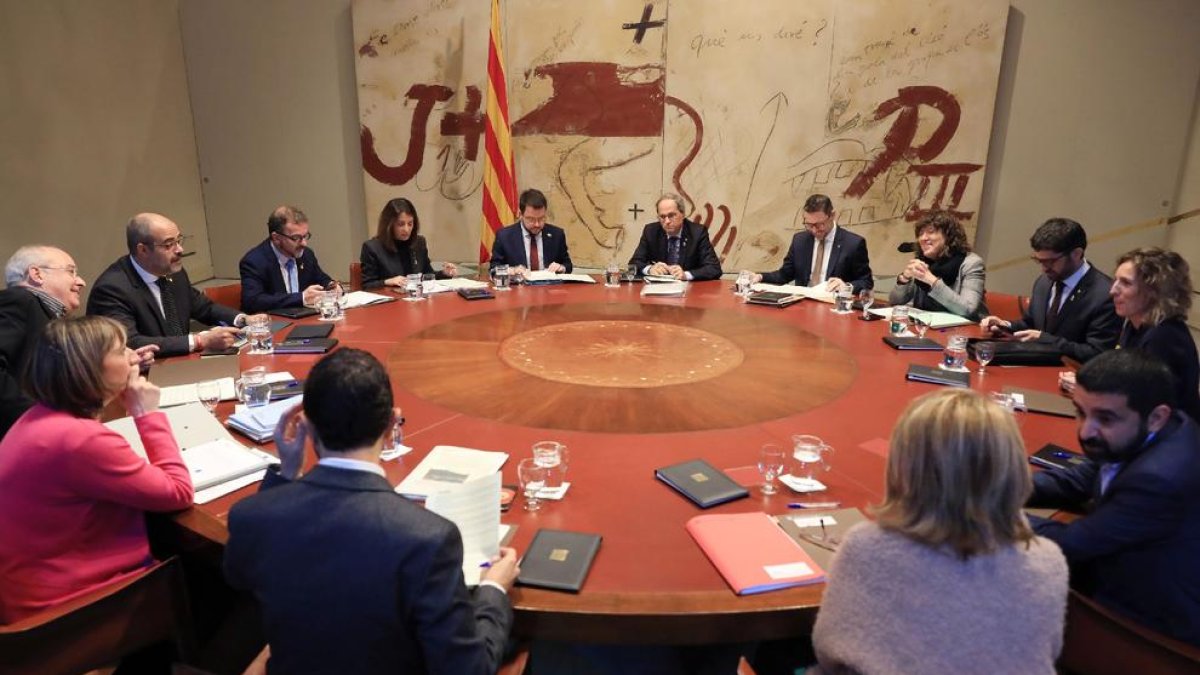 El president de la Generalitat, Quim Torra, va encapçalar ahir la reunió setmanal del Consell Executiu.