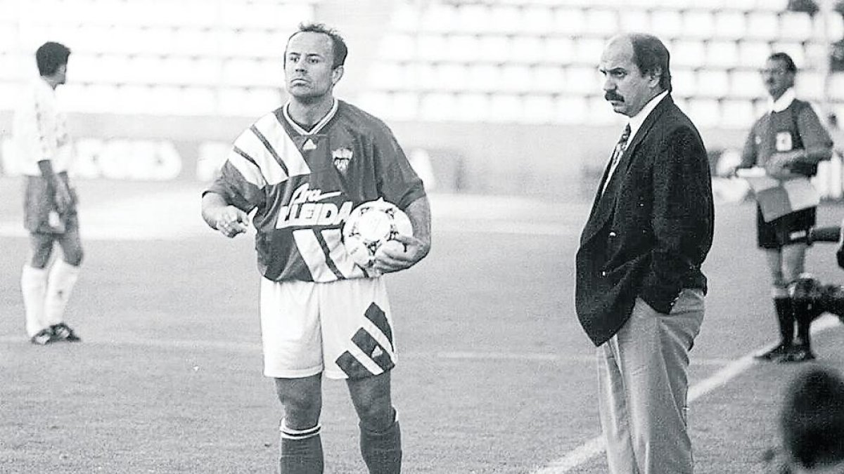 Virgilio, junto a Mané, en su etapa en el Lleida en los noventa.