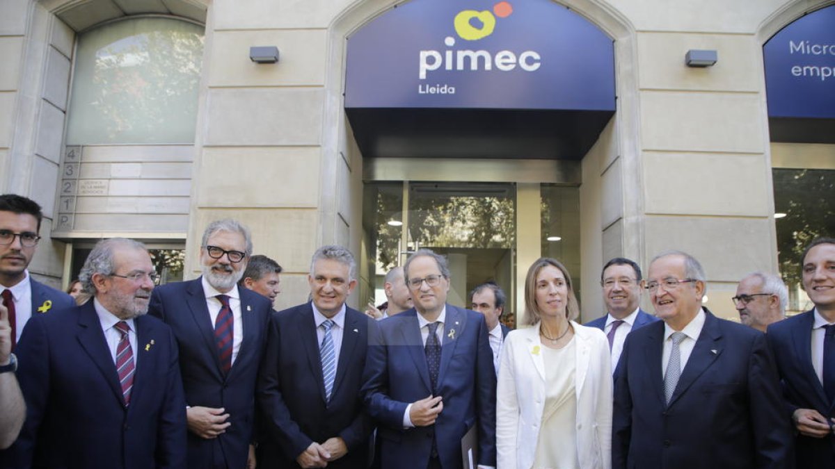 El president de la Generalitat, Quim Torra, ha inaugurat la nova seu de Pimec a Lleida.