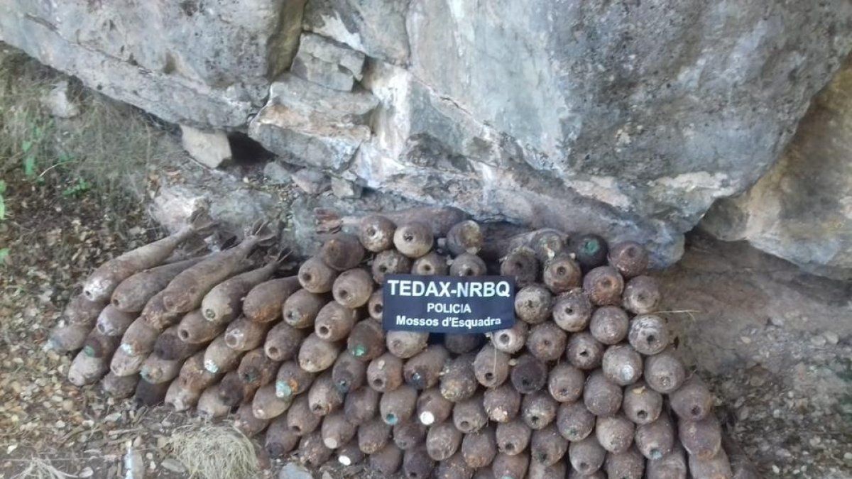 Troben 126 granades de morter de la Guerra Civil al Pallars Sobirà