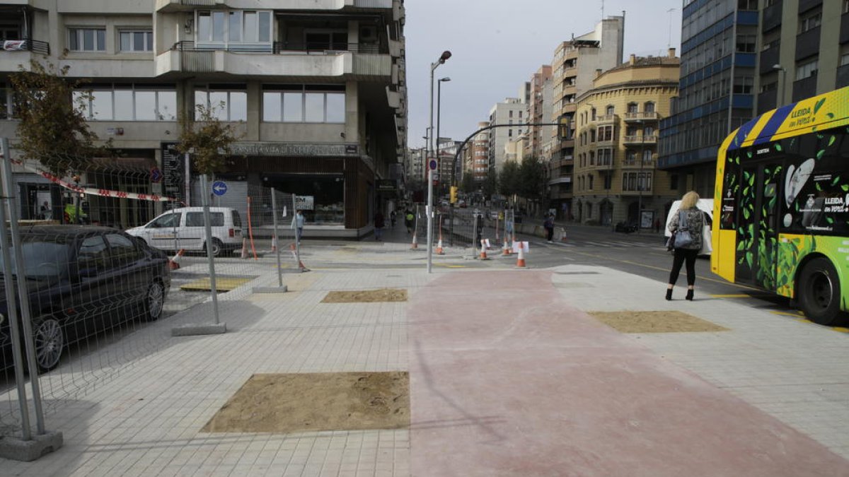 El carril bici de avenida Catalunya va cogiendo forma