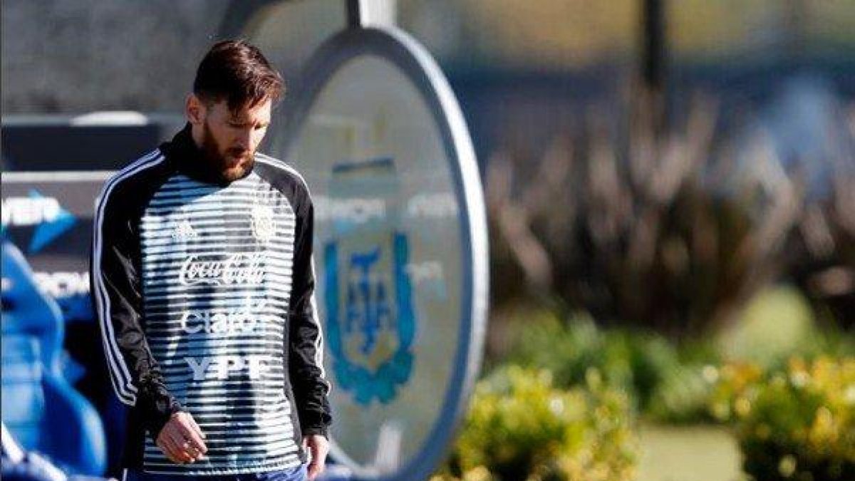 Leo Messi, durant la concentració de l’Argentina a Buenos Aires.