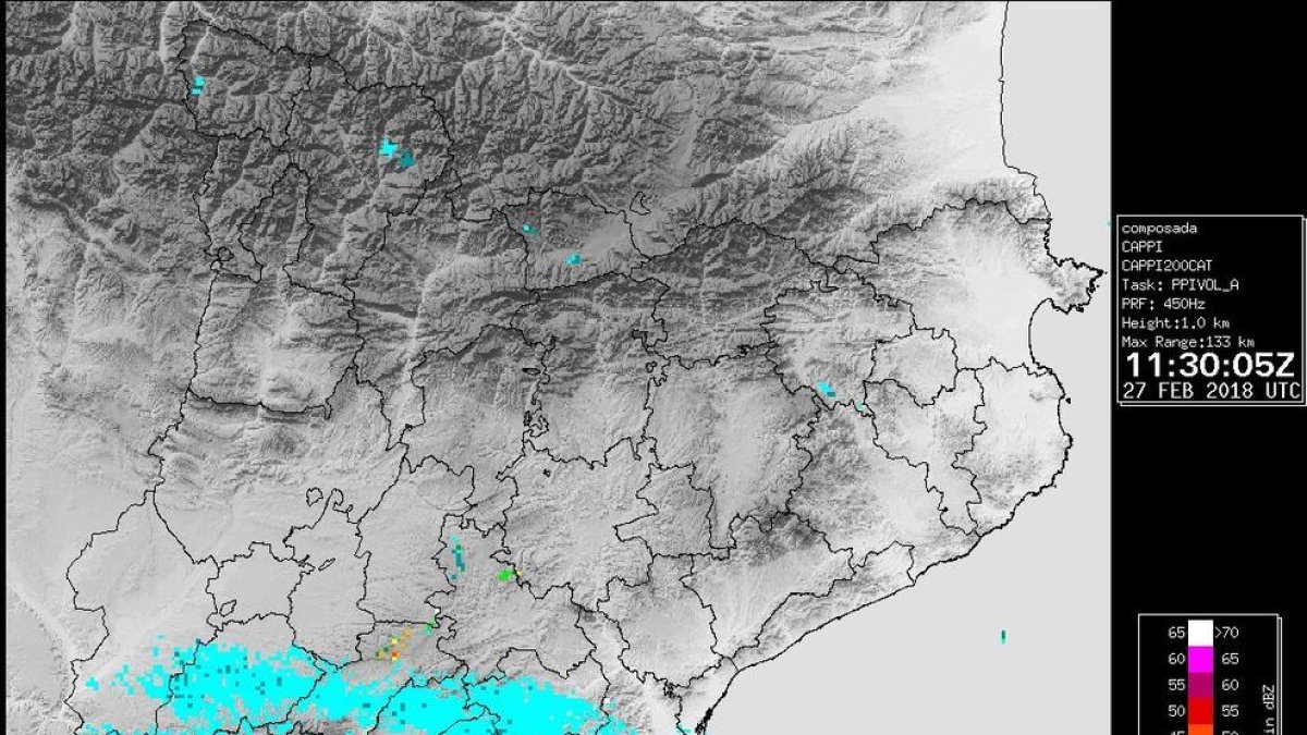 Imatge del radar de precipitació.