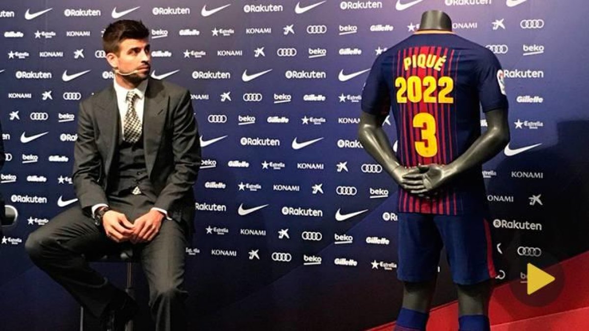 Gerard Piqué a la roda de premsa.