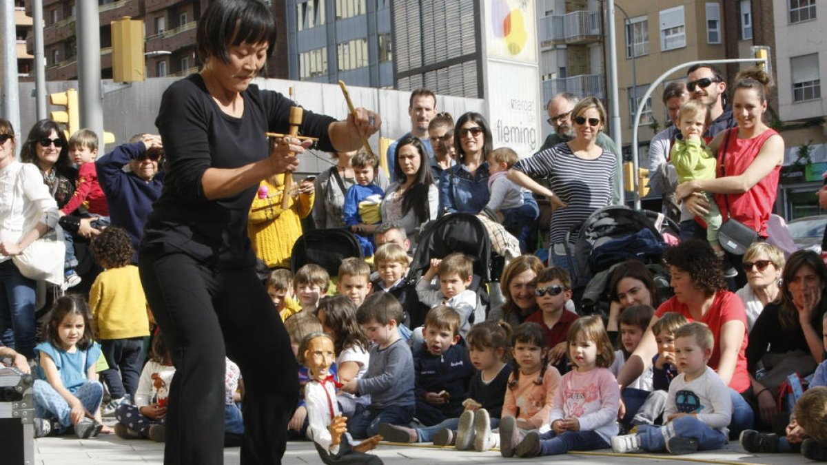 Uno de los espectáculos de marionetas de la pasada edición, en mayo, de la Fira de Titelles de Lleida.