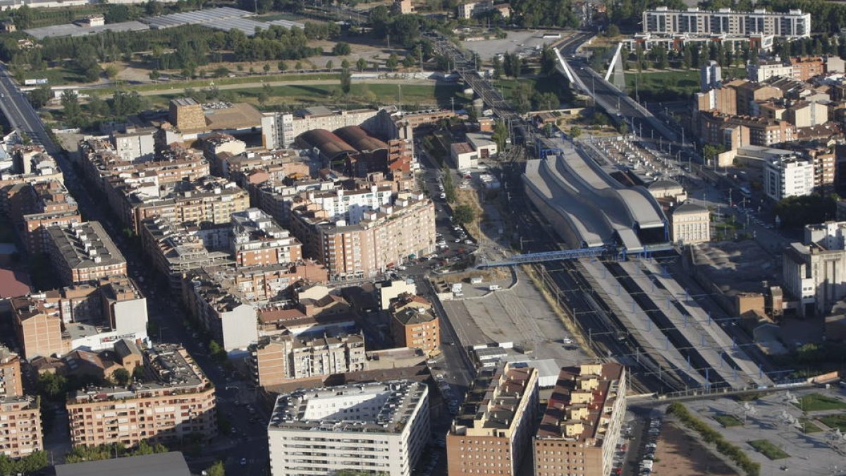 Vista aérea de la estación de Renfe y de su entorno.