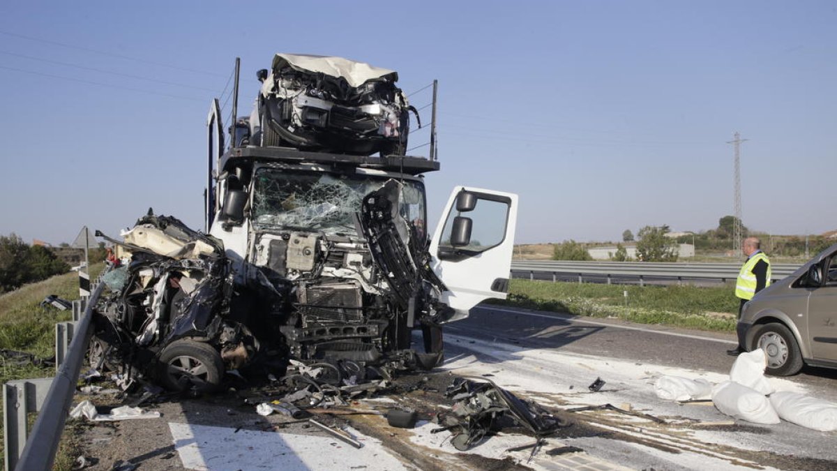 Accidente mortal en marzo en la A-2 a su paso por Alcarràs. 