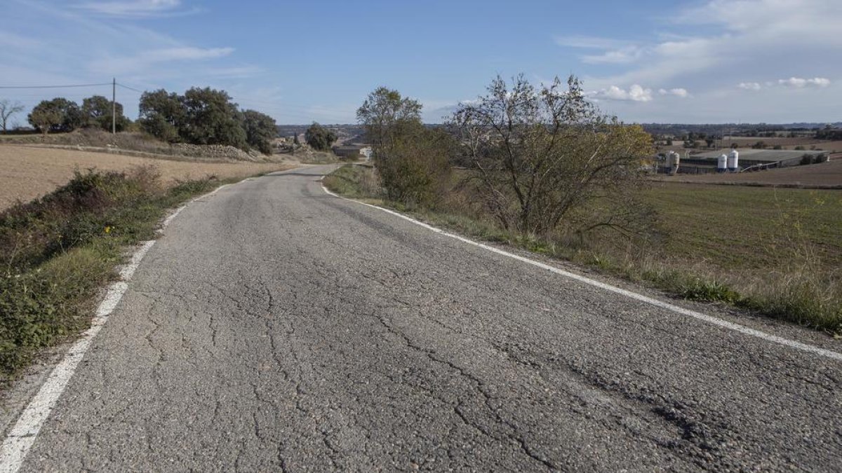 El firme agrietado e irregular por el hundimiento de la calzada.