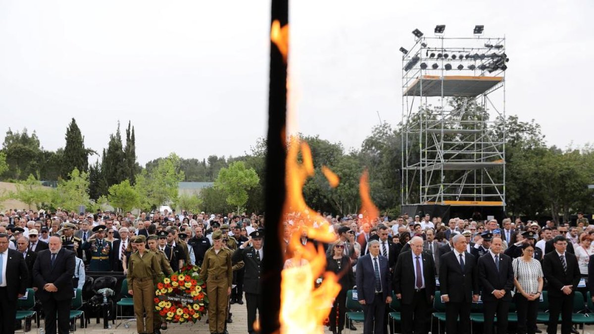 Autoridades israelís  asistieron a la ceremonia de las antorchas.