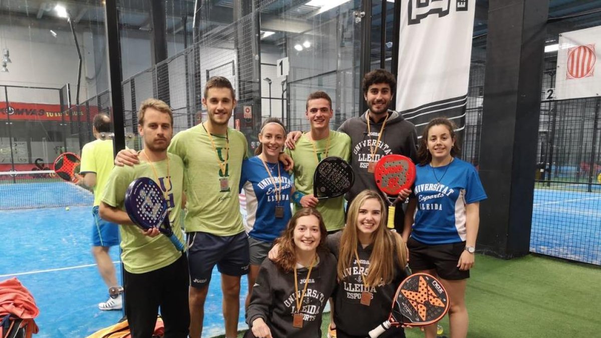 Medallistes de la UdL en un campionat de Catalunya universitari.