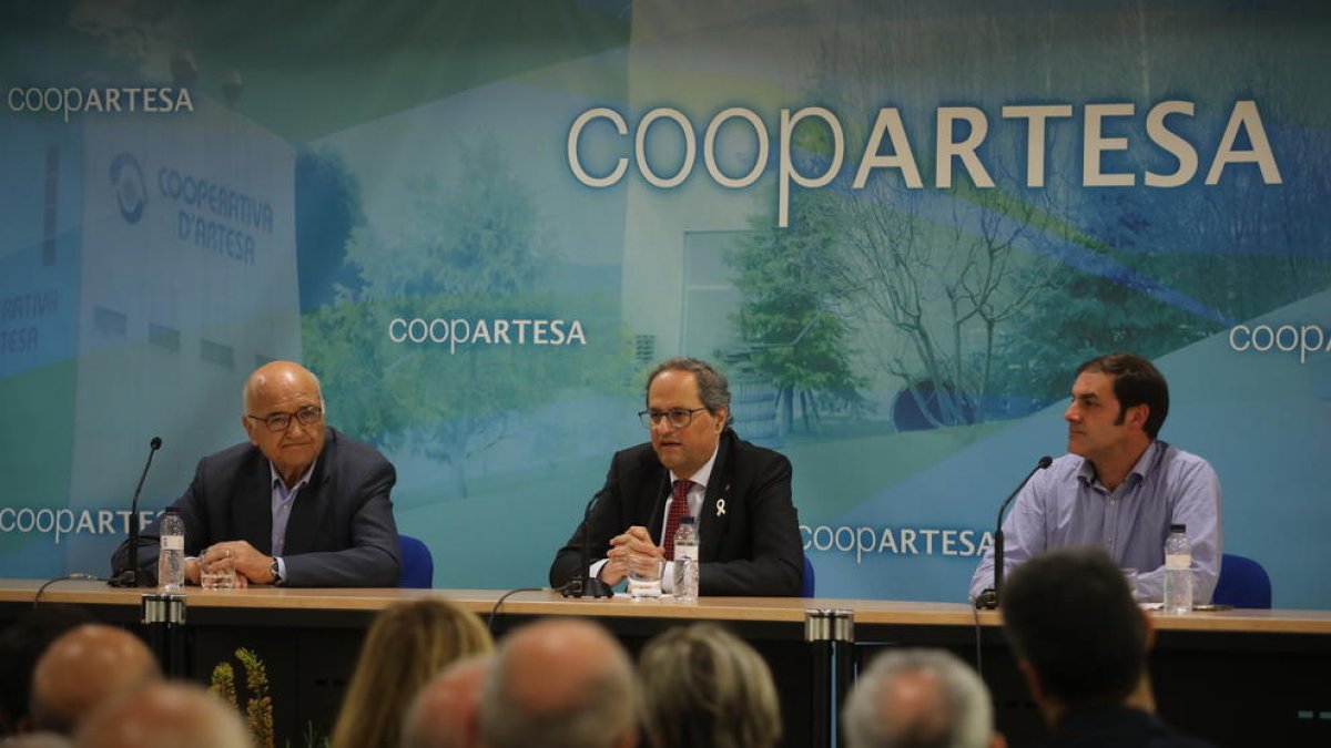 Torra, aquest divendres en l'acte del 60è aniversari de la cooperativa d'Artesa de Segre.