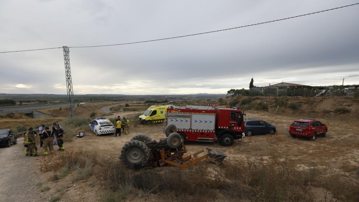 Imatge d’un accident que hi va haver a l’agost a Almacelles.