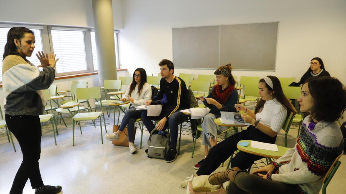 Formació sobre violència masclista, ahir a la Universitat de Lleida.