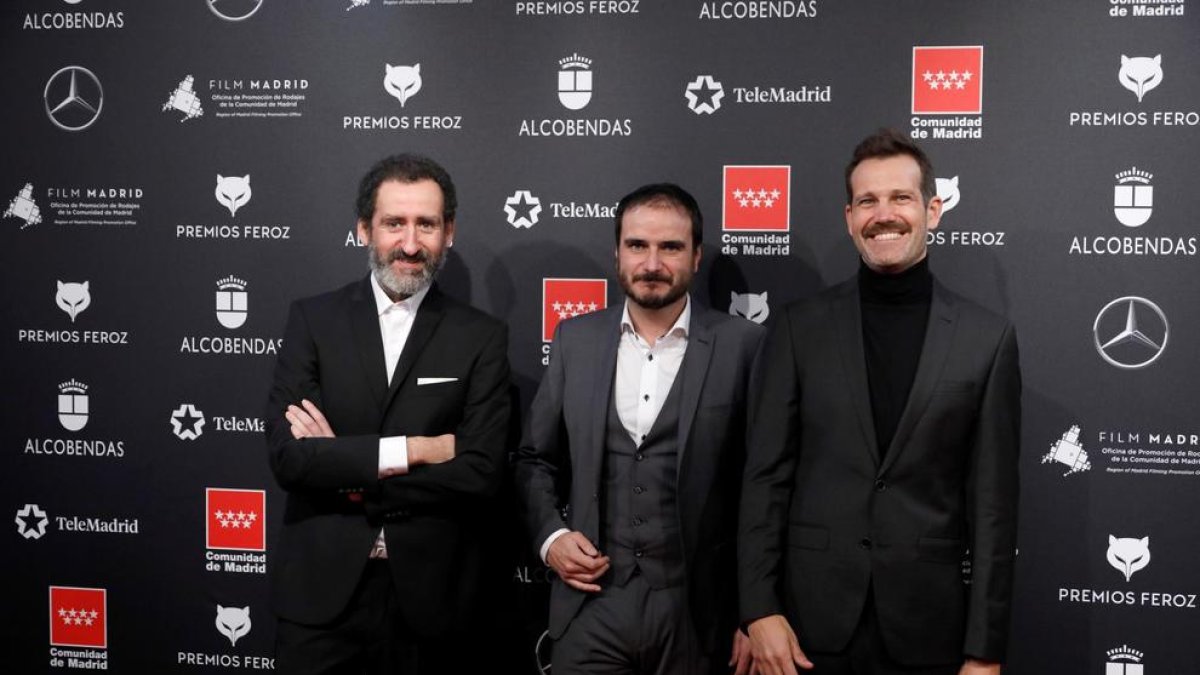 Els directors de 'La Trinchera Infinita', Jon Garaño, Aitor Arregi i José María Goenaga.
