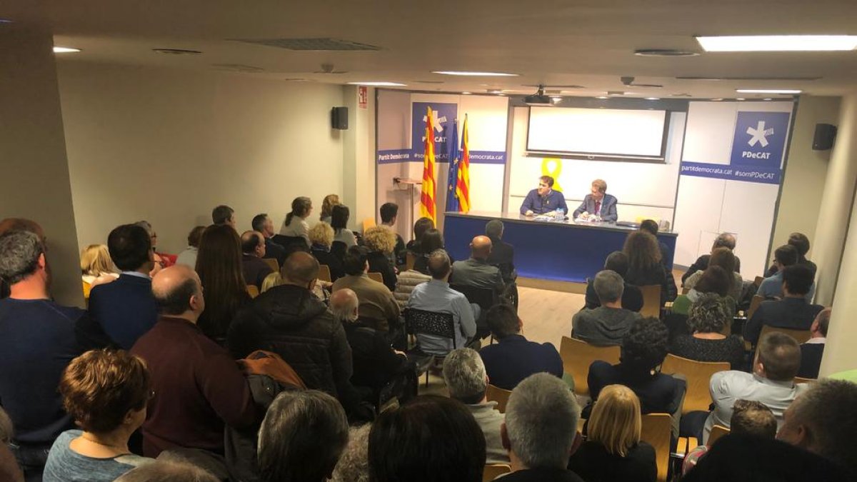 La reunión con Bonvehí y Bel que se celebró ayer en Lleida. 