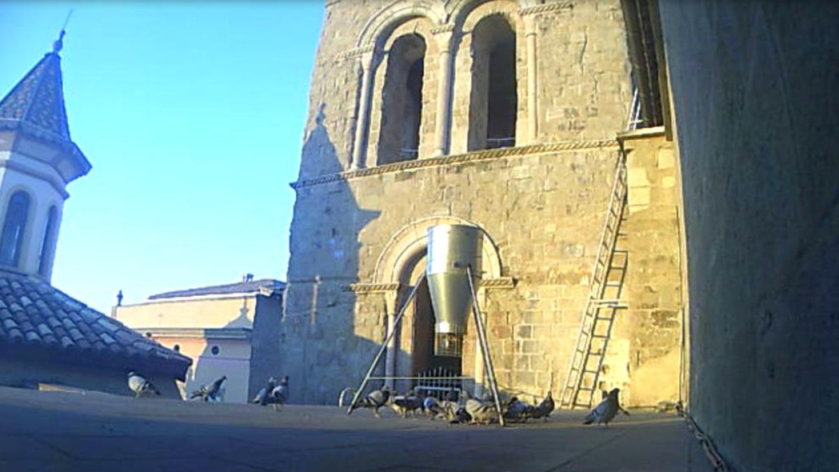 El dispositivo que se ha colocado en el tejado de la catedral.