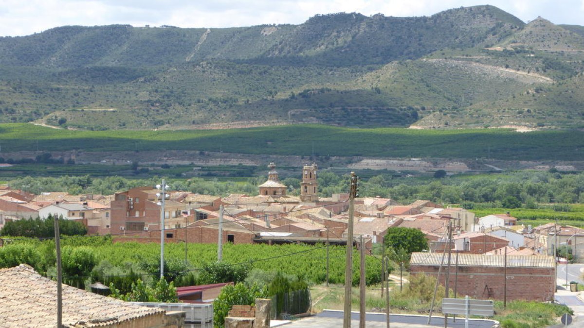 Vista panoràmica de Massalcoreig, al Baix Segre.
