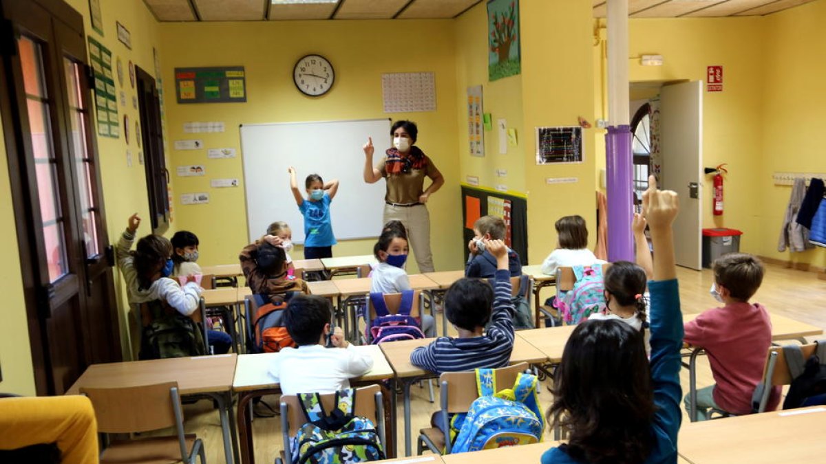 Una aula de l’escola de Salardú a l’inici del curs.