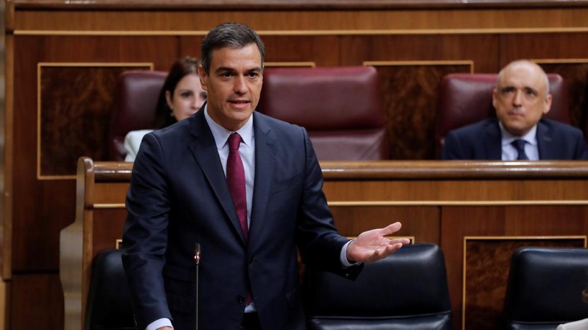 Imagen de archivo del presidente Pedro Sánchez en el Congreso.                                                                                         