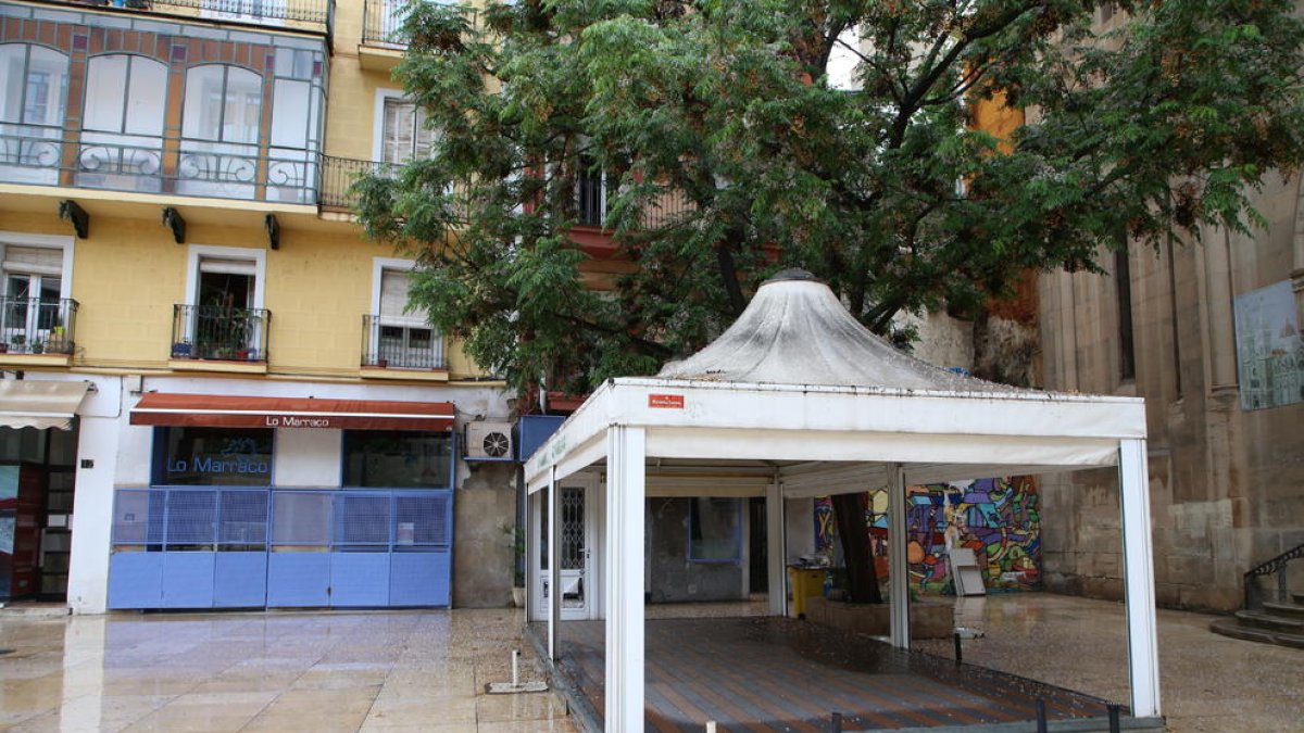 La terrassa d'un bar de Lleida.