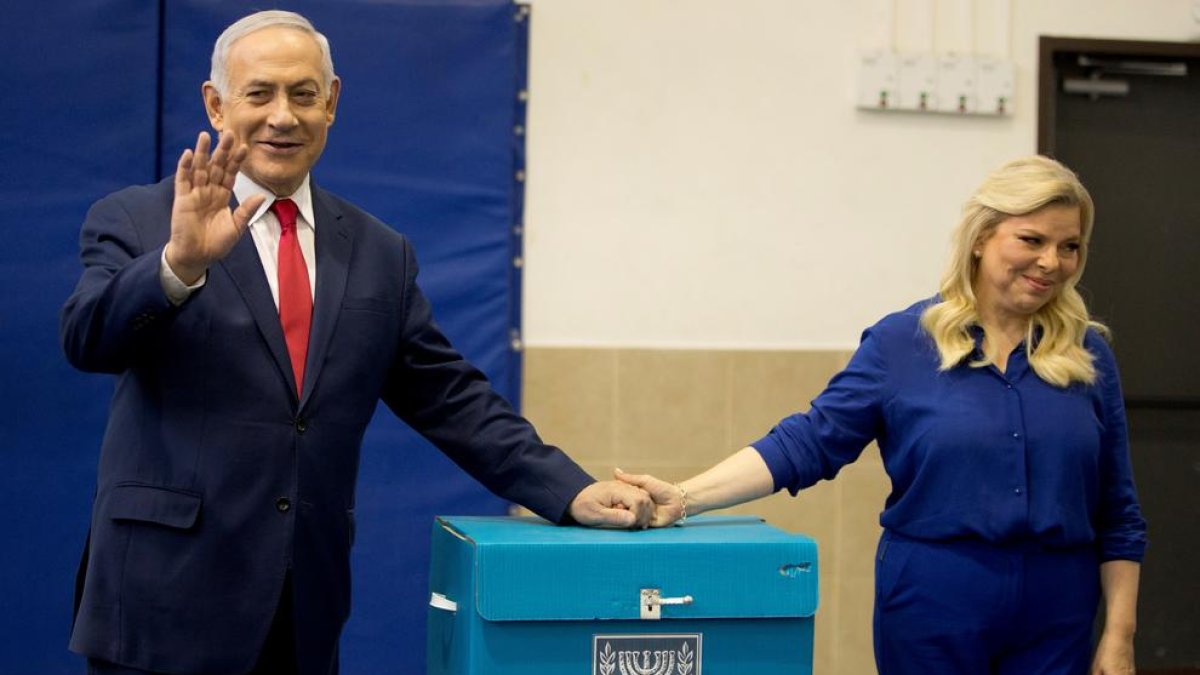El primer ministre d’Israel, Benjamin Netanyahu, després de votar.