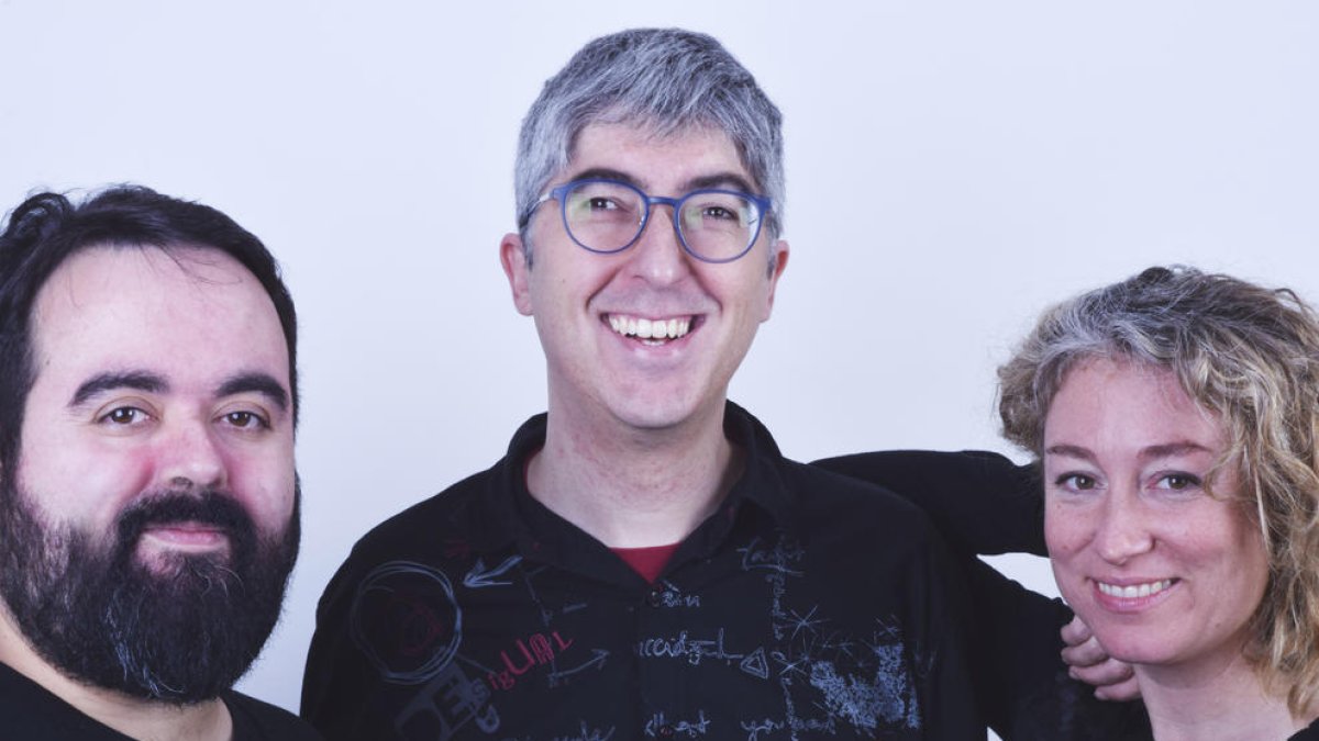 Tres de los cuatro impulsores de Ilerdam Videas: (de izquierda a derecha) Carles Hernández, Jordi Prenafeta y Pilar Bosch.
