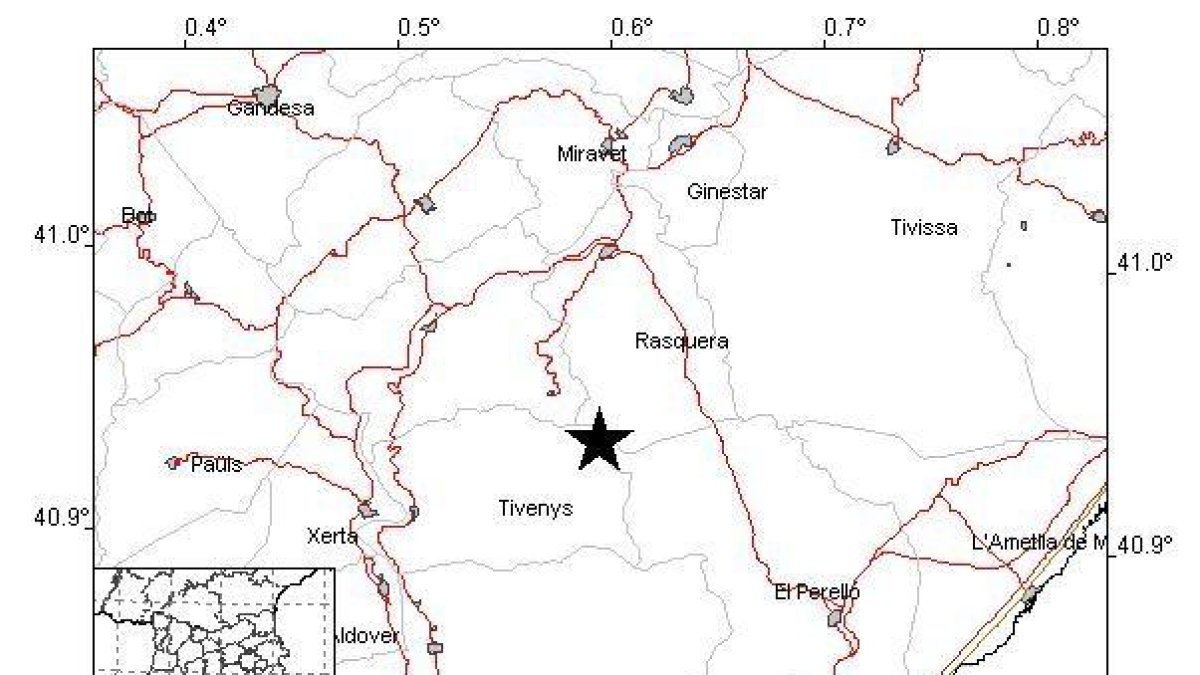 Terratrèmol de 2,4 graus amb epicentre a la Ribera d'Ebre