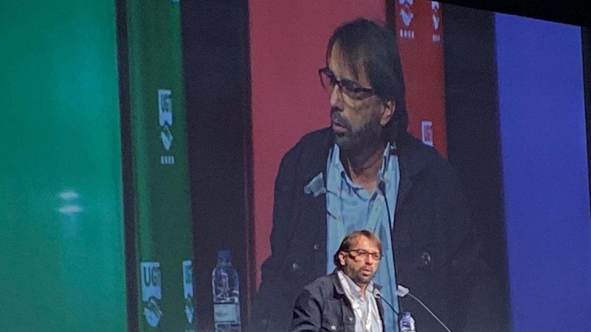 Camil Ros, secretario general de la UGT en Catalunya, ayer, en el XVI Congreso del sindicato.