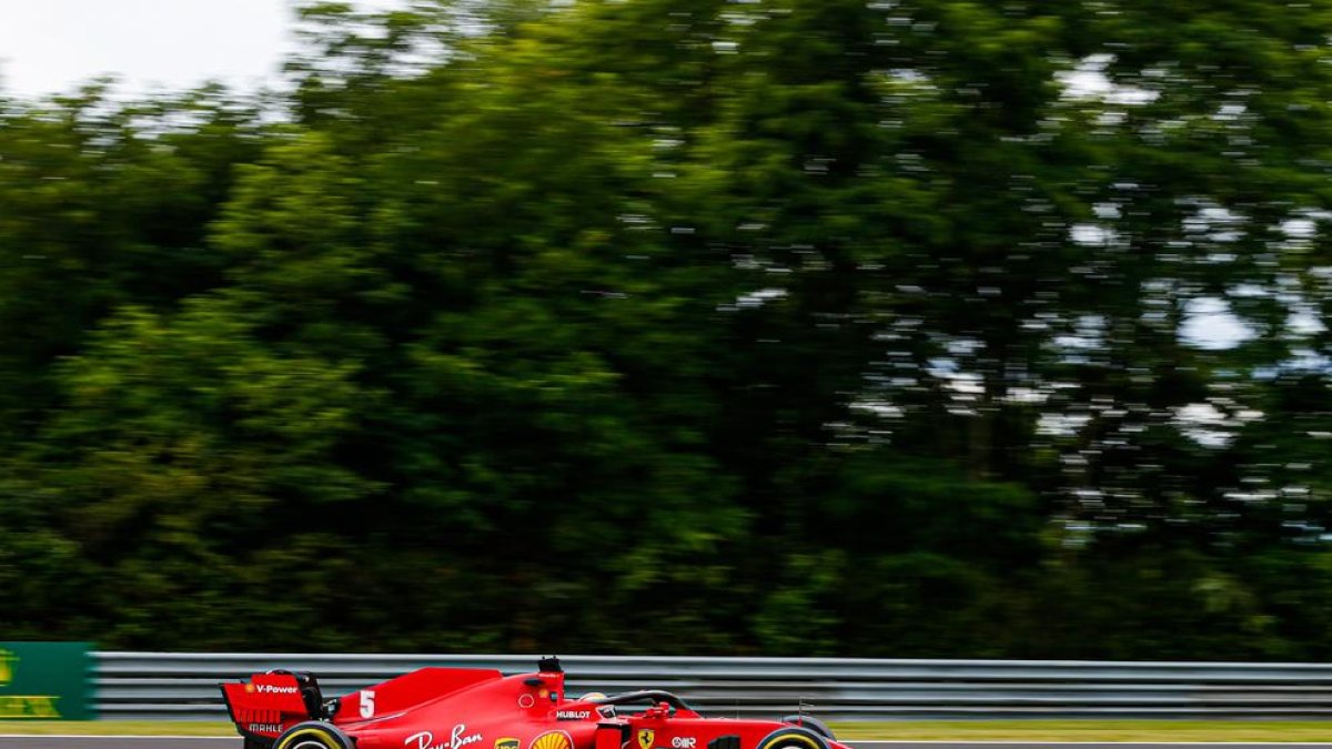 Sebastian Vettel fue ayer el mejor sobre mojado en la sesión libre en Hungaroring.